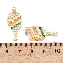 Brass Micro Pave Cubic Zirconia Pendants&nbsp;KK-C248-04G-02