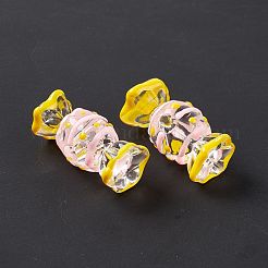 透明なアクリルビーズ  手描きのビーズ  エナメル  キャンディ  きいろ  29.5x14x15.5mm  穴：5mm&nbsp;FIND-E028-02B