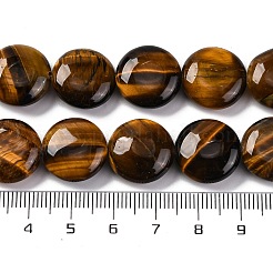 天然石タイガーアイビーズ連売り  フラットラウンド  16x6.5~7mm  穴：1.2mm  約25個/連  14.96~15.35インチ（38~39cm）&nbsp;G-C159-A07-01