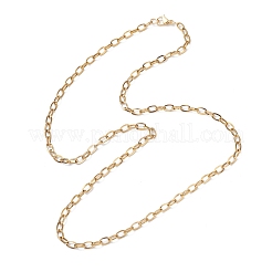 4mm 304ステンレススチールアズキチェーンネックレス（女性用）  ゴールドカラー  24.41インチ（62cm）&nbsp;NJEW-JN05598