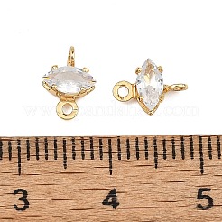 SHEGRACE Brass Pave Cubic Zirconia Horse Eye Connector Charms&nbsp;XGRQ2O424-436A-G