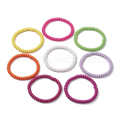 アクリルロンデルビーズストレッチブレスレットセット  ミックスカラー  内径：2-1/2インチ（6.2cm）  8色  1pc /カラー  8個/セット&nbsp;BJEW-JB11020-01