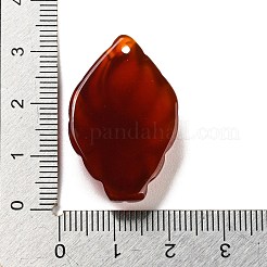 染色された天然瑪瑙の彫刻ペンダント  九尾の狐チャーム  暗赤色  31.5x20x8mm  穴：1.2mm&nbsp;G-A098-01D