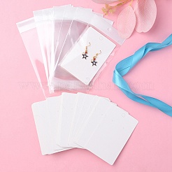 100Pcs Rectangle Paper One Pair Earring Display Cards with Hanging Hole&nbsp;CDIS-YW0001-02B