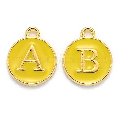 Initial Letter A~Z Alphabet Enamel Charms&nbsp;ENAM-Q437-09
