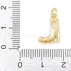 Brass Micro Pave Clear Cubic Zirconia Pendants&nbsp;KK-H273-10G