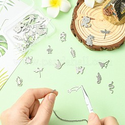 30Pcs 15 Styles 201 Stainless Steel Pendants&nbsp;STAS-CJ0003-18