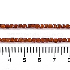 天然石ガーネットビーズ連売り  ファセットテーブルカットキューブ  3x3x3mm  穴：0.7mm  約130個/連  15.08''（38.3センチメートル）&nbsp;X-G-P457-B01-18A