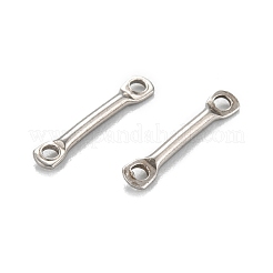 変色しにくい304ステンレススチールリンクコネクター  長方形  ステンレス鋼色  12x2.5x1.2mm  穴：1.2mm&nbsp;STAS-Z034-14A-P