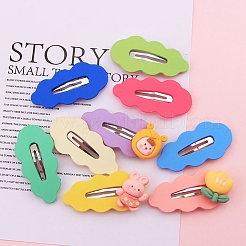 Cute Cream Color Leaf Shape Alloy Snap Hair Clips&nbsp;OHAR-PW0003-094