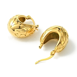 PVD Vacuum Plating 304 Stainless Steel Chunky Oval Hoop Earrings for Women&nbsp;EJEW-L284-02G