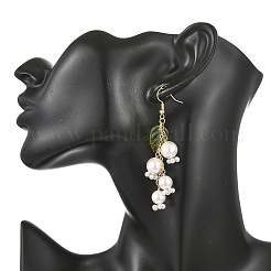 Shell Pearl & Glass Dangle Earrings&nbsp;EJEW-TA00821