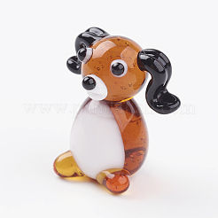 手作りランプワーク子犬ホームディスプレイ装飾  ソーセージドッグ/ダックスフント  カラフル  16x19x21mm&nbsp;LAMP-J084-06