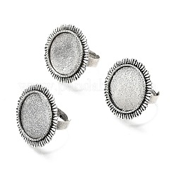 Vintage Adjustable Iron Finger Ring Components Alloy Cabochon Bezel Settings&nbsp;X-PALLOY-Q300-14AS-NR