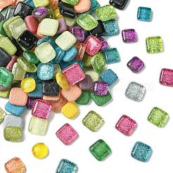 180Pcs 12 Colors Glitter Glass Cabochons&nbsp;DIY-CJ0003-09