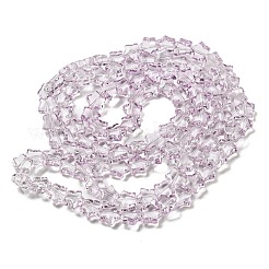 ベーキングペイント透明ガラスビーズ連売り  スター  プラム  8x8x4mm  穴：0.8mm  約101~102個/連  29.13~29.53インチ（74~75cm）&nbsp;X1-DGLA-A07-T8mm-KD03