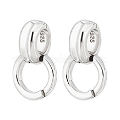 スターリングシルバーペンダントベイル2個、925個  リング  プラチナ  14.5x9x7mm  穴：4mm&nbsp;STER-PH0002-34