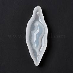 Diyの不規則な形状のペンダントシリコンモールド  レジン型  UVレジン＆エポキシ樹脂のジュエリー作り用  葉の模様  79x29x11mm  穴：2.7mm  内径：25x77mm&nbsp;DIY-G067-02B