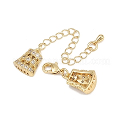 Brass Micro Pave Cubic Zirconia Ends with Chain&nbsp;KK-C136-02G