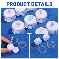 プラスチックネイルデコレーション収納50個  スポンジマット付き  コラム  ホワイト  3.15x1.75cm&nbsp;MRMJ-CA0001-56B