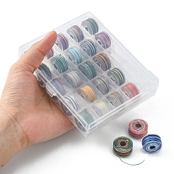 25 Rolls 25 Colors Round Segment Dyed Waxed Polyester Thread String&nbsp;YC-YW0001-02A