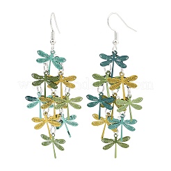 430 Stainless Steel Dragonfly Dangle Earrings&nbsp;EJEW-A137-04P-04