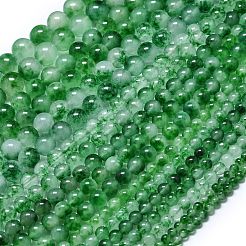 天然石マレーシアジェイドビーズ連売り  染め＆加熱  ラウンド  ライムグリーン  6~6.5mm  穴：1mm  約60~62個/連  14.96インチ（38cm）&nbsp;G-L645-C01-6mm-28
