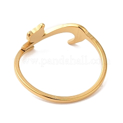 イオンプレーティング(IP) 304 ステンレススチール 猫用調節可能リング 女性用  18KGP本金メッキ  内径：16.6mm&nbsp;RJEW-M149-34G
