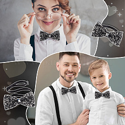 Adjustable Resin Rhinestone Polyester Bow Ties for Men&nbsp;AJEW-WH0472-01B