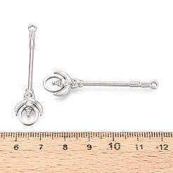 304ステンレスペンダント  笏  ステンレス鋼色  49x12x3mm  穴：1.8mm&nbsp;STAS-N114-64P