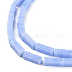 合成ブルーレースアゲートビーズ連売り  長方形  13x4.5~5x4.5~5mm  穴：1.4mm  約28個/連  15''（38.1センチメートル）&nbsp;G-M401-B01