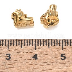 304ステンレススチールビーズ  羊  イオンプレーティング（ip）  18KGP本金メッキ  7x9x6.5mm  穴：1.9mm&nbsp;SA-CBA740F-07G