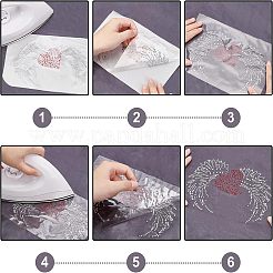 Heart with Wing Glitter Hotfix Rhinestone&nbsp;DIY-WH0301-41