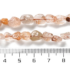 天然石ルチルクォーツビーズ連売り  ナゲット  タンブルストーン  4.5~11.5x3~7x3.5~6mm  穴：1~1.2mm  約48~68個/連  15.35~15.94''（39~40.5センチメートル）&nbsp;G-P497-01C-20