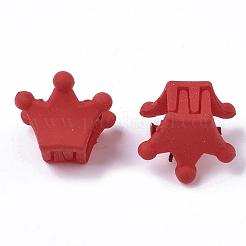子供のヘアアクセサリー  スプレー塗装アクリルバンスクリップ  クラウン  ミックスカラー  15x13mm&nbsp;OHAR-S197-051