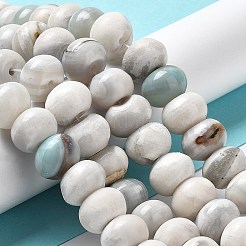 天然染め瑪瑙模造ターコイズビーズ連売り  ロンデル  ライトシアン  11.5x8~8.2mm  穴：1.5~1.6mm  約48個/連  15.15インチ〜15.23インチ（38.5~38.7cm）&nbsp;G-P425-01B-01A