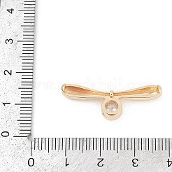 真鍮マイクロパヴェクリアキュービックジルコニアマンテルパーツ  バー  14KGP本金メッキ  10.5x29.5x3.5mm  穴：1.2mm&nbsp;LS-KK-U051-05G