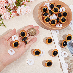 レジンドールクラフトアイズ  安全の目  プラスチックスペーサー付き  おもちゃの DIY アクセサリー用  半円  ダークチソウ  24x22.5mm  50セット/箱&nbsp;DIY-GO0001-44C