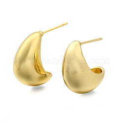 Brass Half Hoop Earrings&nbsp;LS-EJEW-H104-18G
