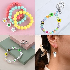 250Pcs 5 Styles Opaque & Transparent Acrylic Beads&nbsp;MACR-CJ0001-44