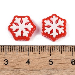クリスマス不透明樹脂デコデンカボション  スノーフレーク  11x12.5x4.5mm&nbsp;CRES-M036-03B