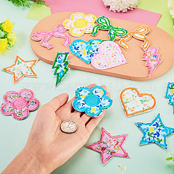 8 Bags 4 Colors  Polyester Embroider Self-adhesion Thread Iron on/Sew On Patches&nbsp;PATC-TA0001-51