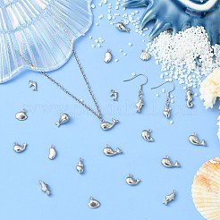40Pcs 10 Style Ocean Theme 304 Stainless Steel Charms&nbsp;STAS-CJ0002-76