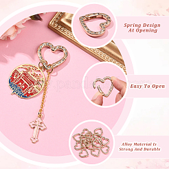 20Pcs Zinc Alloy Rhinestone Spring Gate Rings&nbsp;FIND-SP0004-36LG