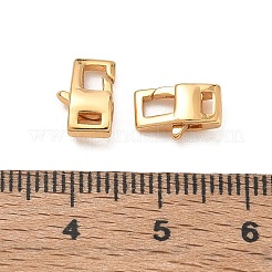 シェグレース 真鍮製ロブスタークラスプ  長方形  カドミウムフリーと鉛フリー＆ニッケルフリー  18KGP本金メッキ  10x6x3.5mm  穴：1.5x2.5mm&nbsp;XGRQ7M670-970G