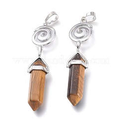 Natural Tiger Eye Pointed Big Pendants&nbsp;G-D0021-01P-23