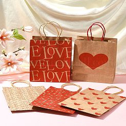 12Pcs 5 Styles Valentine's Day Heart Printed Paper Bags&nbsp;CARB-FS0001-07