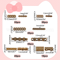 6 スタイル チベットスタイル合金スペーサーバー  長方形  アンティークブロンズ  13.5~27x4~6.5x4~6mm  穴：1~3.5mm  160pc&nbsp;FIND-WR0012-07AB