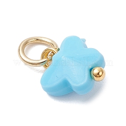 オペークアクリルパーツ  蝶のチャーム  真鍮ボールヘッドピン付き  ゴールドカラー  9x8x4.5mm  穴：3.6mm&nbsp;PALLOY-JF04506-02