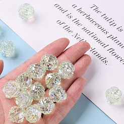 透明なアクリルビーズ  ABカラー  花  黄緑  18x16.5mm  穴：2.5mm  約228個/500g&nbsp;TACR-S154-31C-327